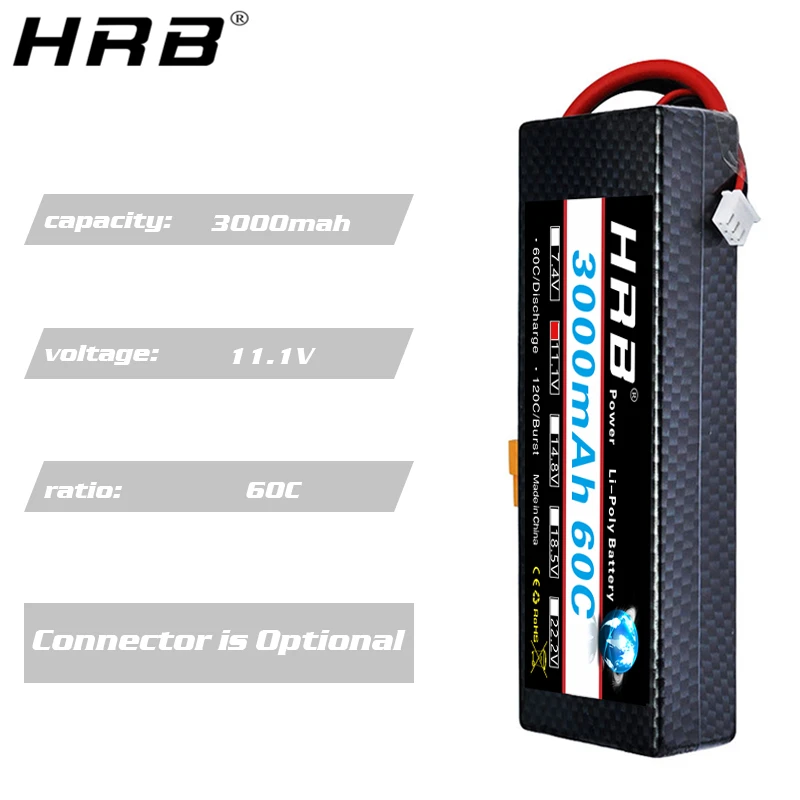 HRB 11 1 V 3000mah Lipo 3S батарея 60C жесткий чехол XT60 T Deans XT90 TRX EC5 разъем для Traxxas багги