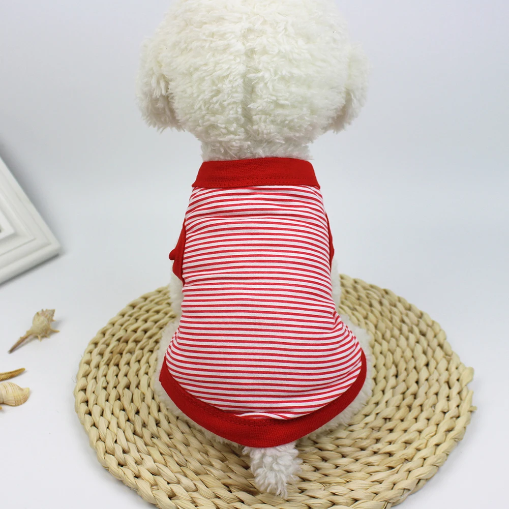 Полосатая одежда для собак хлопковый жилет мягкая дышащая футболка костюм | Дом и