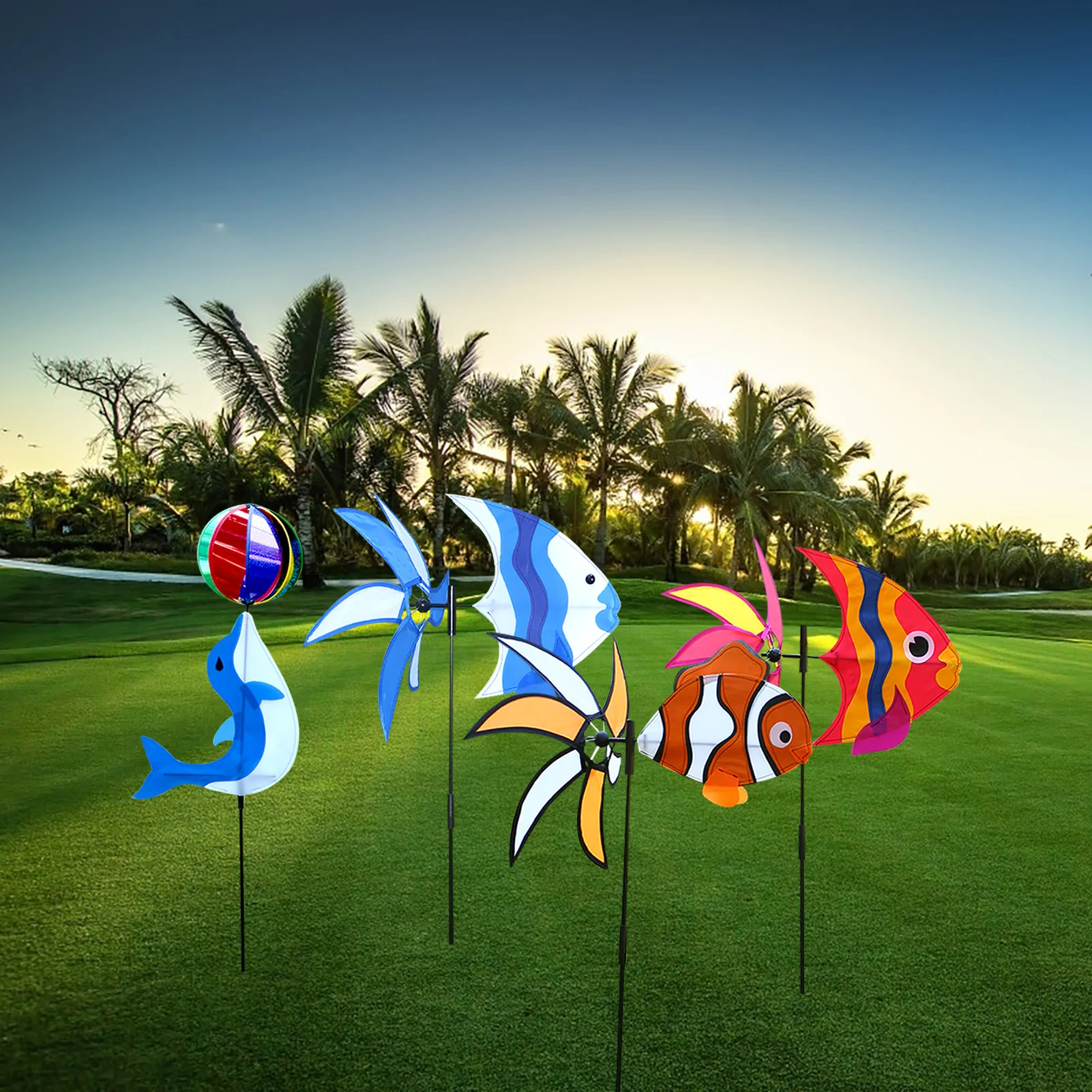 

Garden Pinwheels Animal Windmill Spinning Pole Pinwheels Home Garden Yard Decoration Outdoor Kids Toys