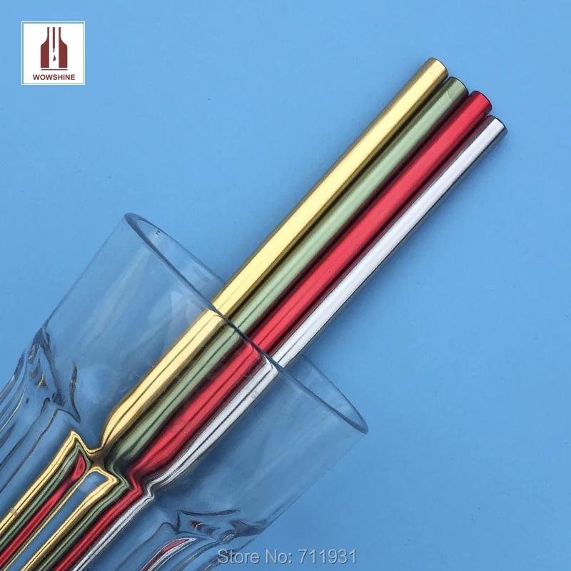 WOWSHINE Бесплатная доставка цветные алюминиевые соломинки для питья 50 шт./лот