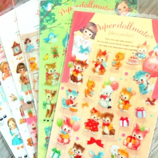 

20packs/Lot Korea Kawaii Girl series Transparent sticker hot sell decoration Diary stickers office school supplies wholesale