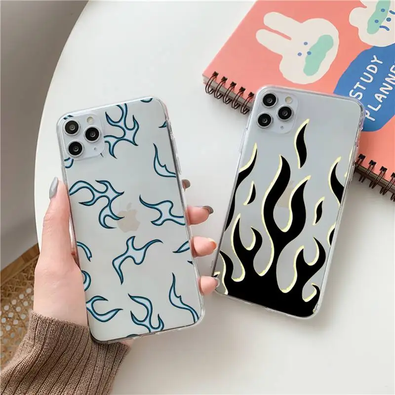 

flame Purple fire Phone Case Clear Transparent for iPhone 11 12 13 mini pro XS MAX 8 7 6 6S Plus X 5S SE XR 2020