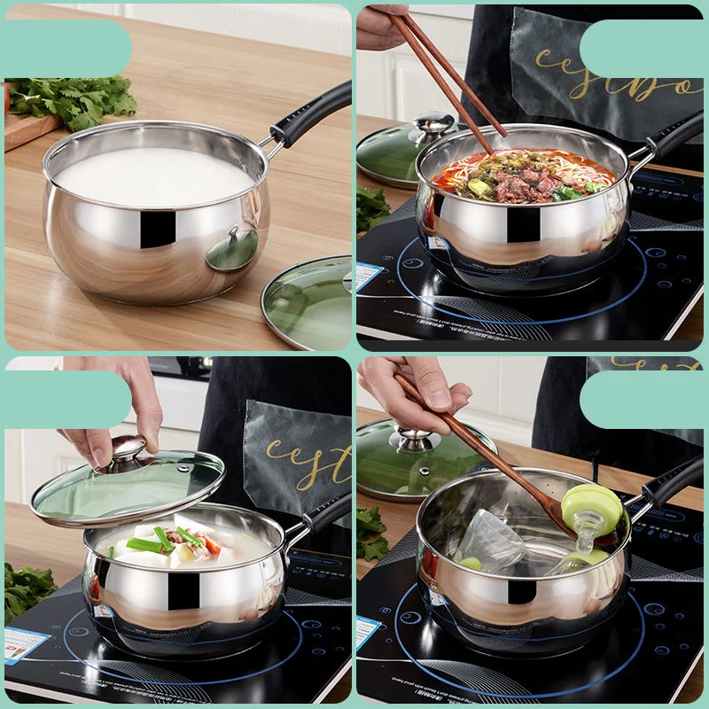 Кастрюля для молока из нержавеющей стали утолщенная Бытовая кастрюля супа