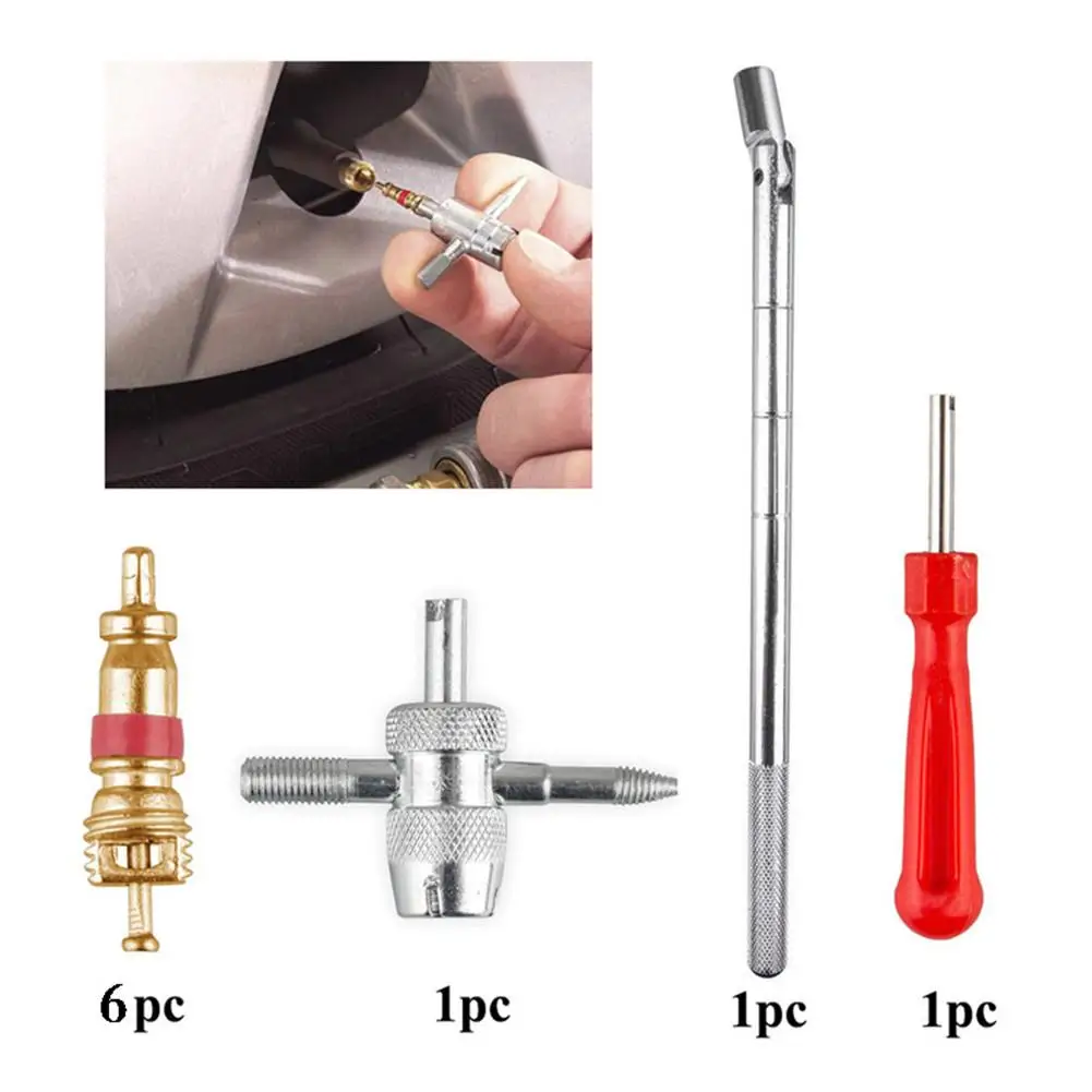 

Bicycle Tire Changer Metal Tyre 4-in-1 Valve Stem Puller Repair Kit Tyre Remover Repairing Tool Car Motorcycle Bike Accessories