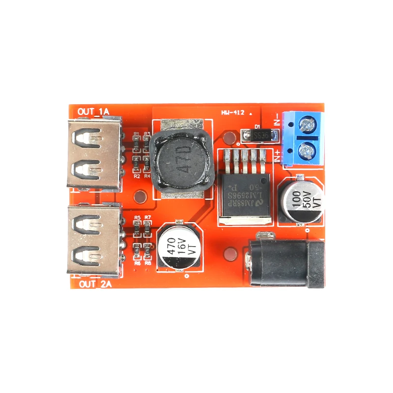 Понижающий преобразователь LM2596 LM2596S с двумя USB-портами плата автомобильного