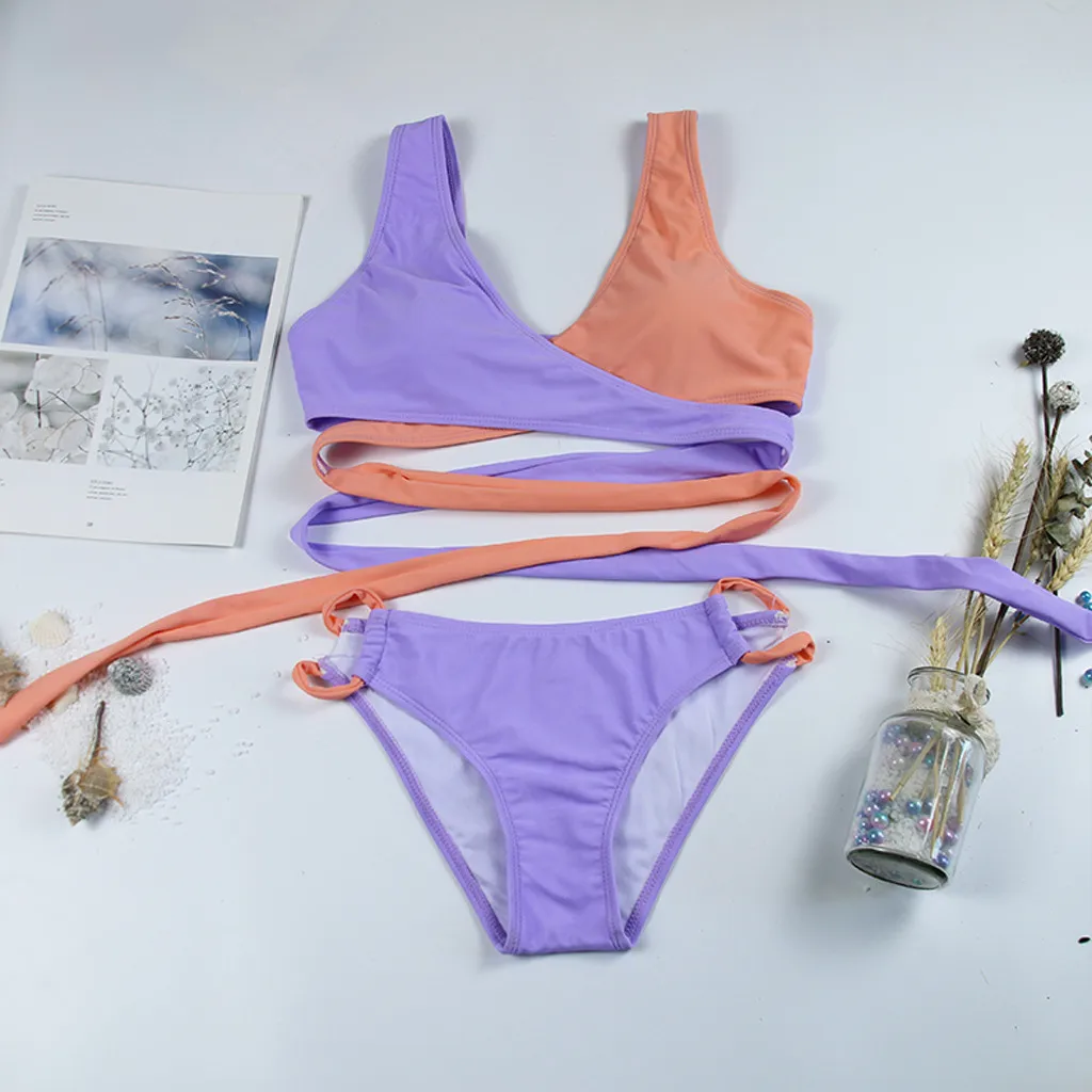 SAGACE низкая талия купальник 2020 новинка с рисунком бикини женский Ретро стиль