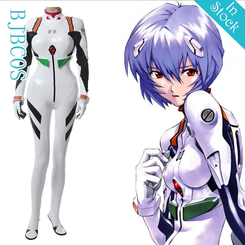 

Костюм Ainme из ЭВА для косплея Аянами Рей, пикантный костюм-кошка для косплея, белый кожаный комбинезон для Хэллоуина