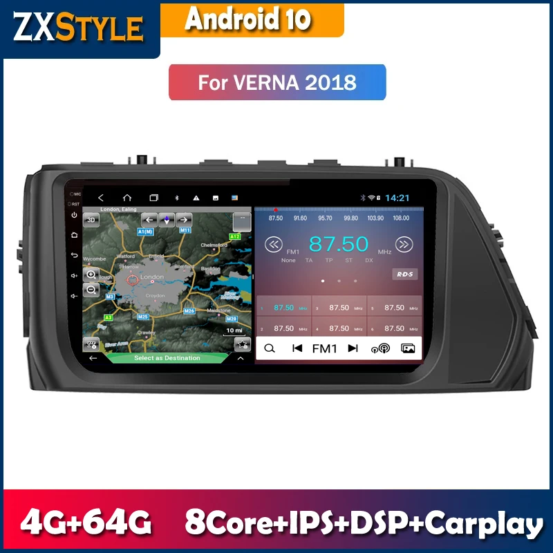 

9 Inch Android 10 Full Touch Screen Car Multimedia System For Hyundai Verna 2018 2019 2020 Radio GPS Navigation