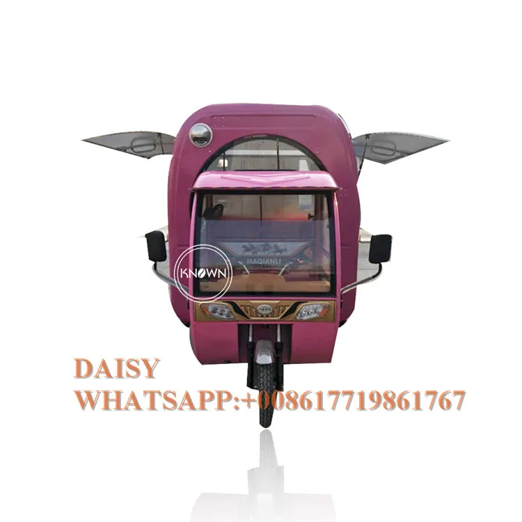 Мобильная тележка для фаст фуда розового цвета трехколесная tuk продажа из