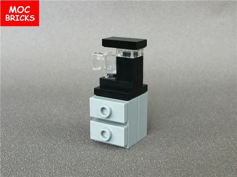 2 компл./лот кубики MOC DIY Семья Мини диспенсер для воды чашка с соломкой Питьевая