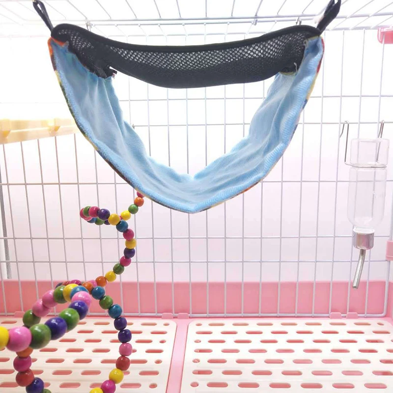 Small Pet Hook Hammock Nest Hamster Double-layer Breathable Mesh Hanging Bed Comfort Cool Bed Rodent Squirrel House Cage images - 6