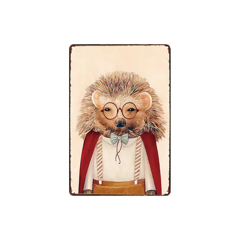 

Metal Tin Sign animal serie hedgehog Bar Pub Home Vintage Retro Poster comic