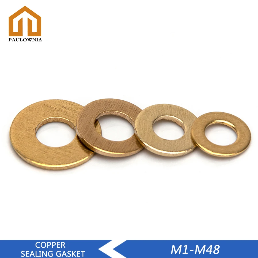 

M2 M2.5 M3 M4 M5 латунная плоская прокладка медная уплотнительная шайба плоская уплотнительная прокладка кольцо плоские шайбы