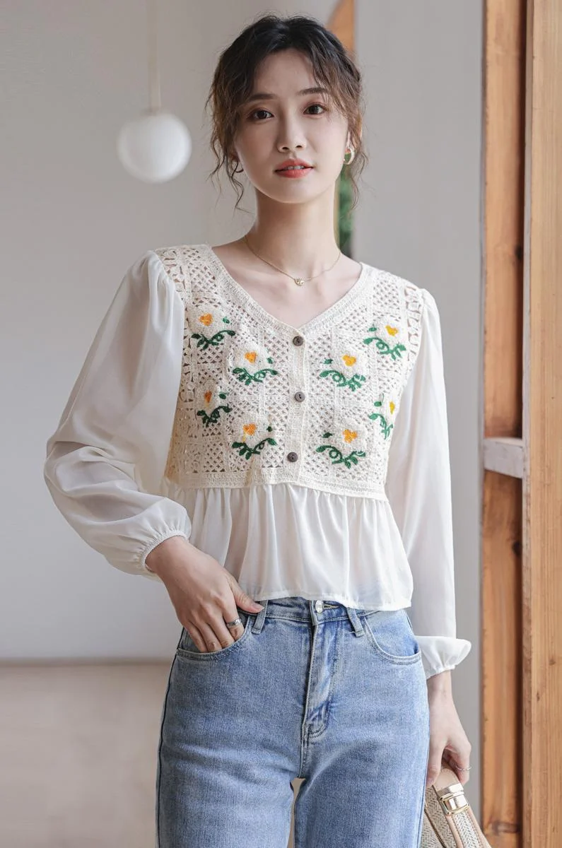 

Women's Blouses Fashion Shirts Top Chiffon Casual Shirt Long Sleeve Summer Blouse Plus Size Print Lady Tops V-neck Houthion