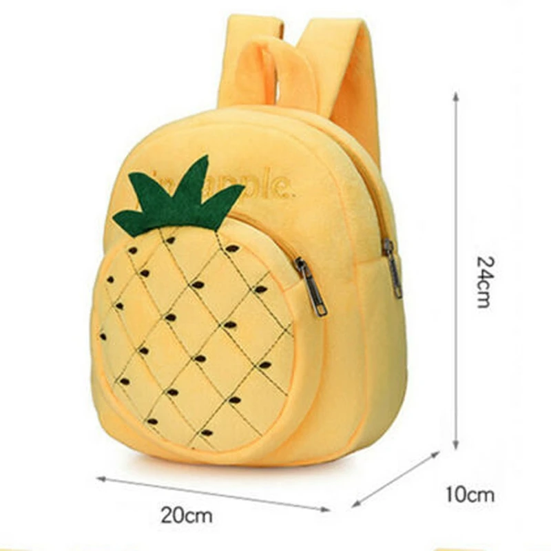 

Children Plush Backpack Fruit Embroidery Knapsack MINI Zipper Backpacks Snack Bag Baby Boys Girls Shoulders Bags School Opens