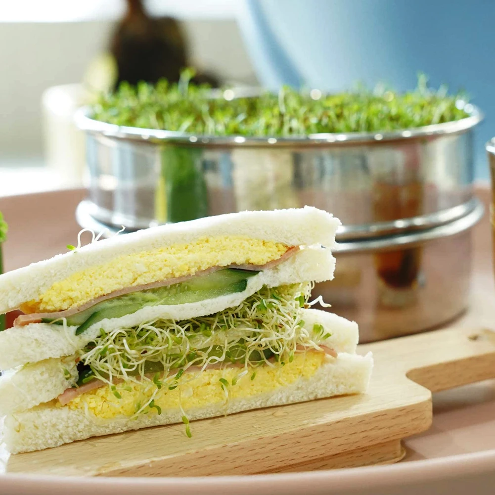 

Sprouting Lids Seed Sprouting Kit Stainless Steel Mesh Sprouting Trays Stackable Sprouter Kit Plant Pot Germination Appliance