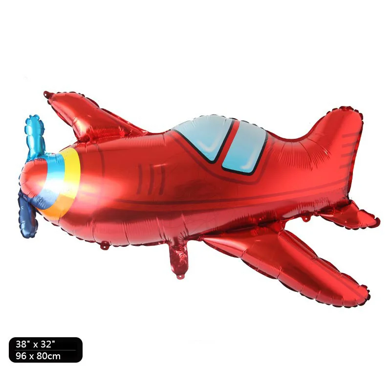 96x80cm plane Пожарная машина поезд строительство Фольга Воздушный шар скорой помощи самолет школьный автобус большой Глобус Дети День рождения украшения шары - Цвет: 96x80cm plane