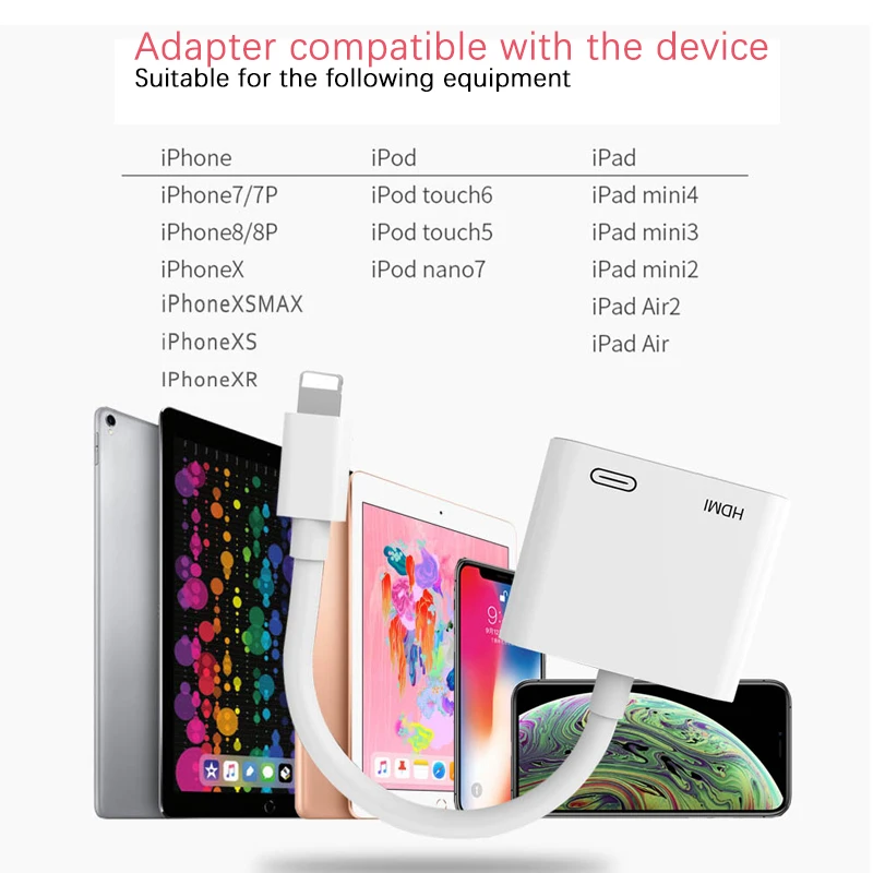 Кабельный разъем USB Новый для Apple к цифровому AV HDMI адаптеру 4K до 1080P HD iPhone X/8 P/6/6 S/7/7