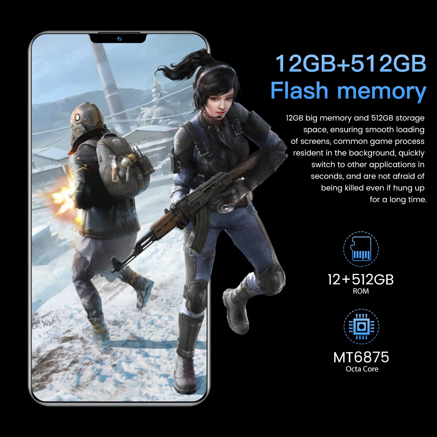 

2021 New Fashion 6.7inc Notch Screen 5G Smartphone 12GB+512GB for Apple IPhone 12 Pro Max Cellphone Samsung Huawei Mobile Phone