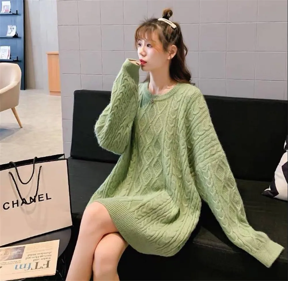 

Knit Sweater Women Pullover Plus Size Tops jumper sweter Women Sweater Autumn Winter Solid Oversize Sweater Elegant Casual