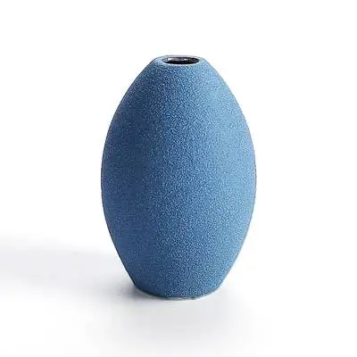 

Blue European Modern Frosted Ceramic Vases Flower Receptacle Tabletop Vase Home Ornaments Furnishing Article