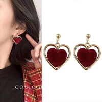 heart new earrings 2021 trendy jewelry korean fashion simple personality earrings for women cute tassels earring wholesale