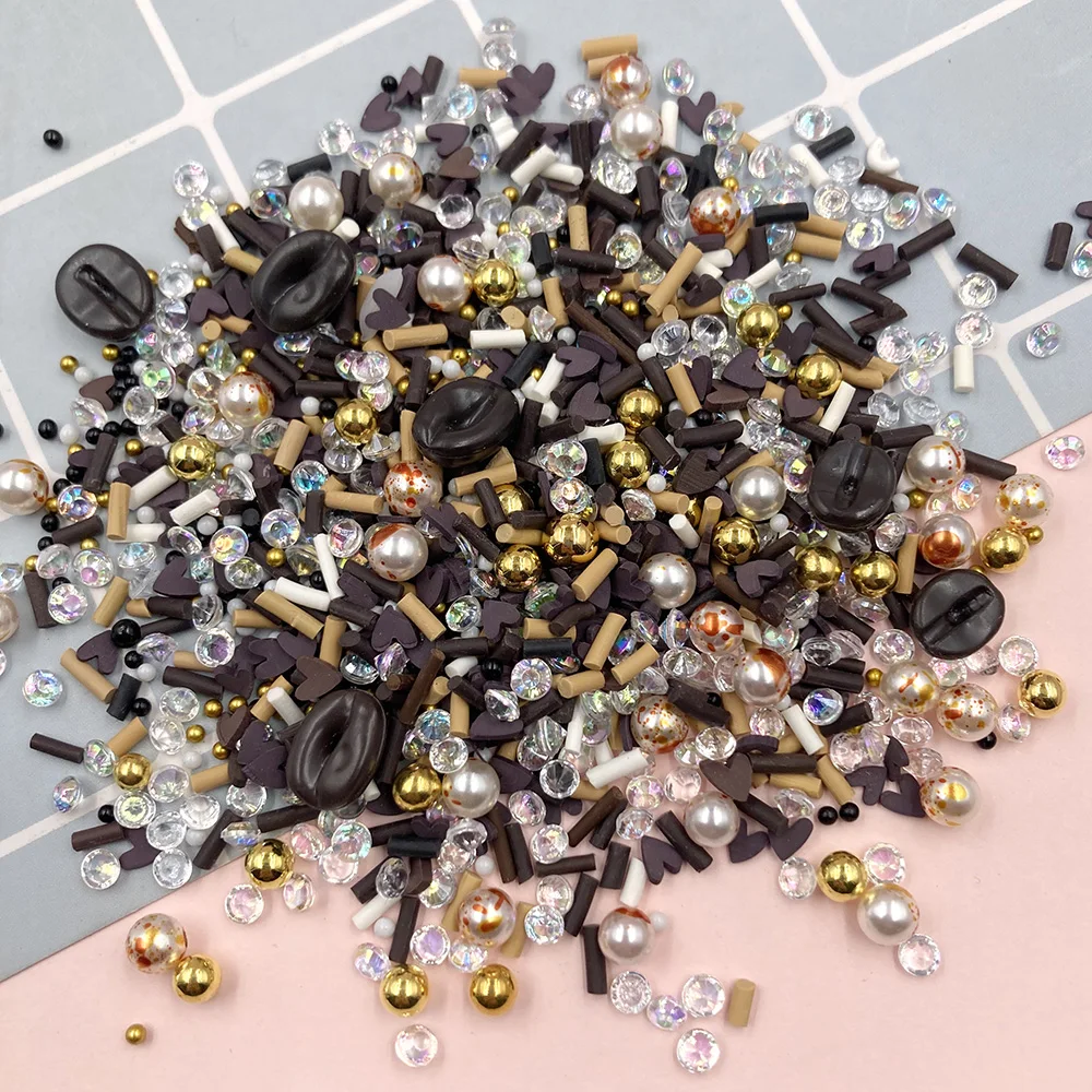 100 г Смешанные шоколада с украшением в виде кристаллов жемчужные бусы полимера