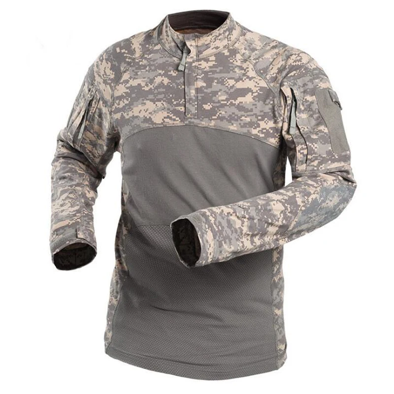 Военная тактическая рубашка Для мужчин камуфляж армия США футболка с длинным