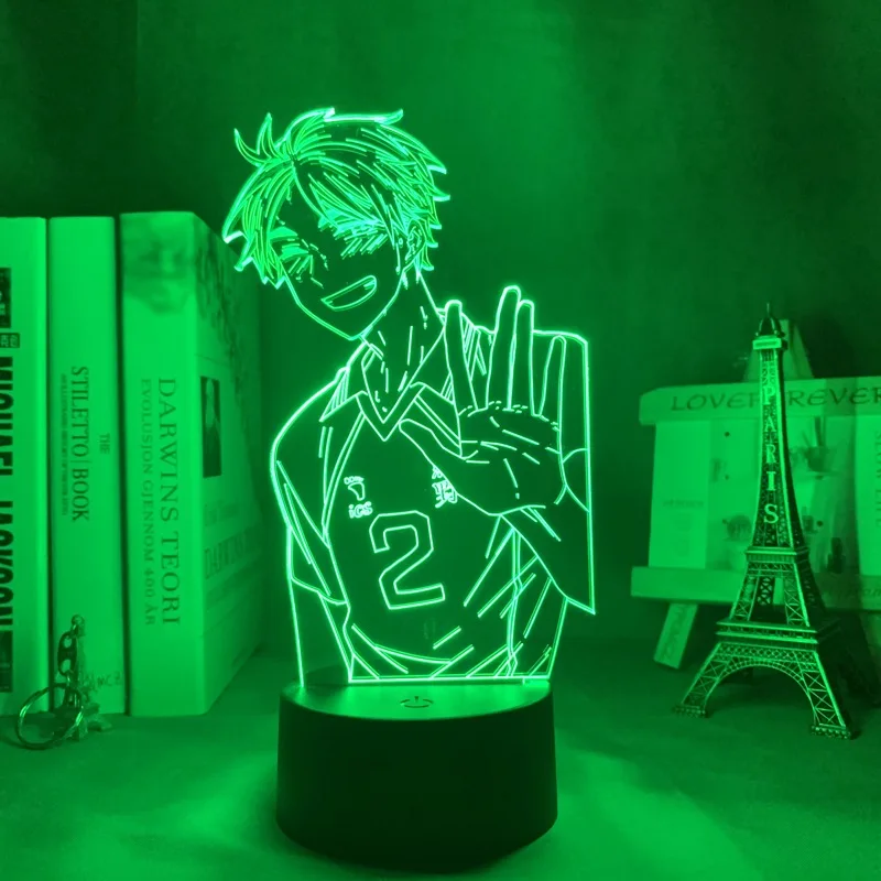 

Haikyuu аниме 3D светодиодный ночсветильник дома спальни Декор подарок на день рождения изменение цвета ночсветильник манга Haikyuu Светодиодная ...