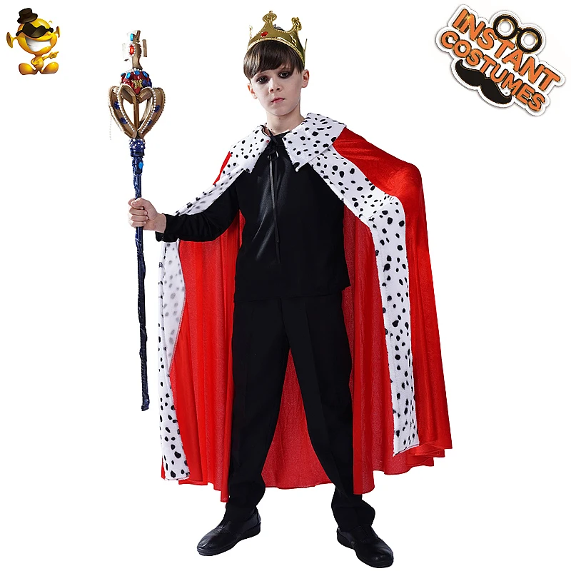 

Child King Prince Cape Costume Fancy Dress HalloweenBoy's Red Cape Clothes