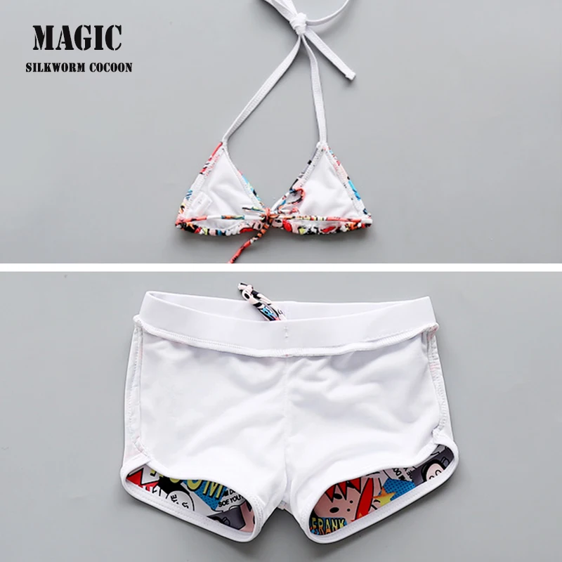 Купальник для девочек детская юбка с принтом раздельные Детские купальники из