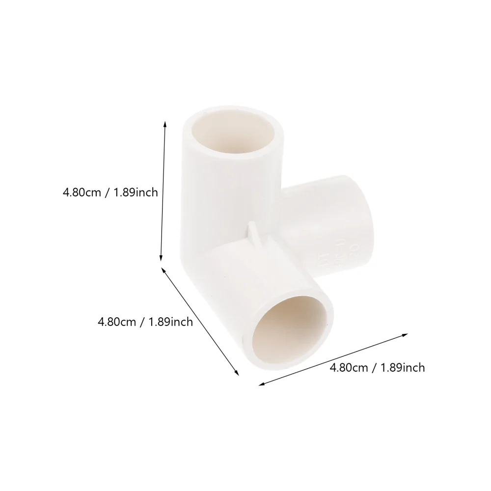 

8 Pcs 1 Bag Three-way Connectors Furniture Connectors Water Pipe Joints (White)