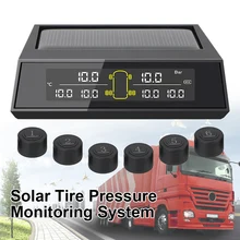TPMS Sensor Tire Pressure Monitoring System With 6Pcs Sensors Solar Power LCD Color Screen Truck Car tyre pressure Range 0-8 Bar