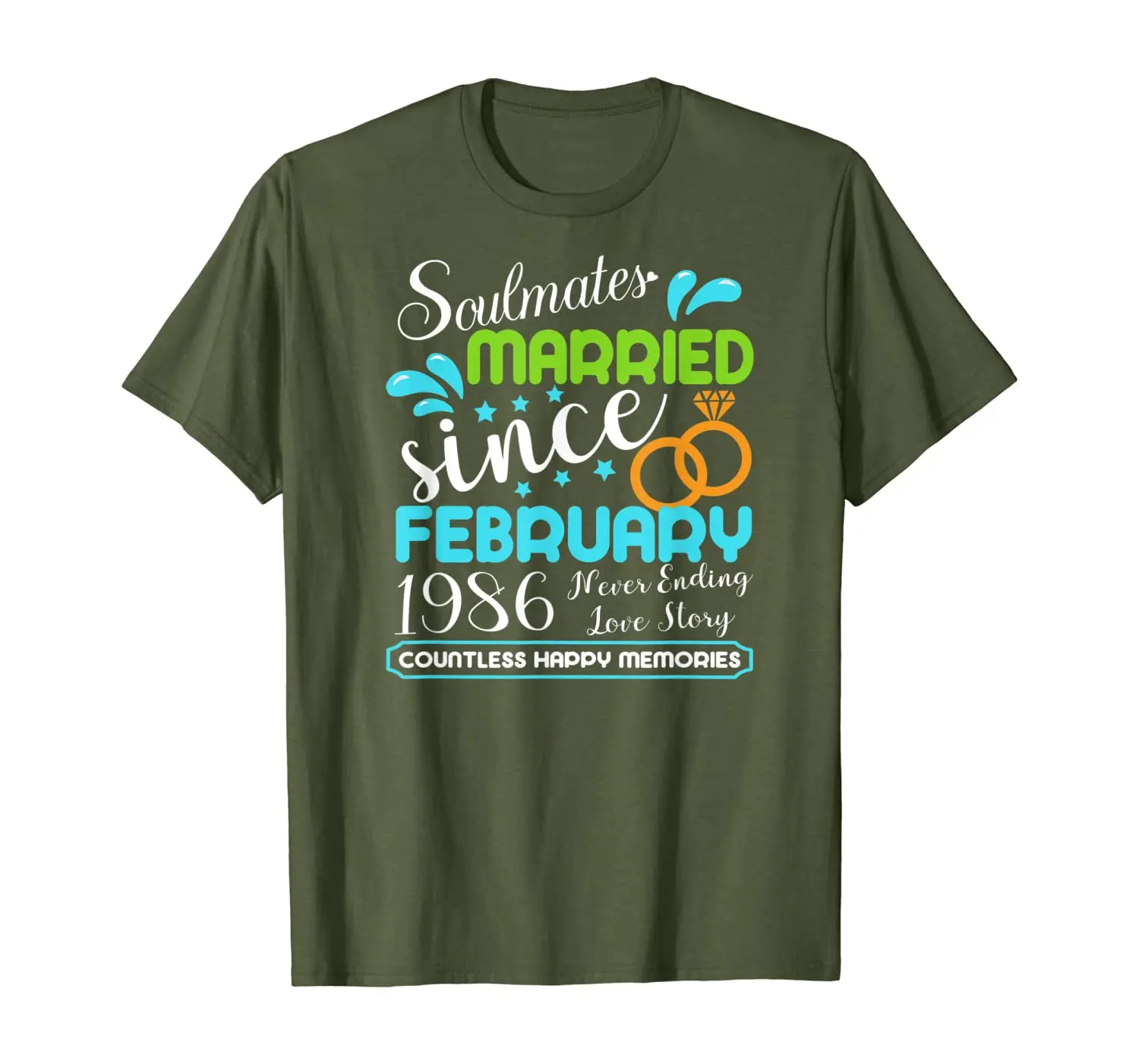 

Married Since February 1986, 34th Wedding Anniversary T-Shirt