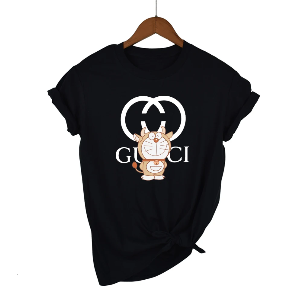 

Spring 2021 New Spring and Summer Doraemon Printing Lovely Cartoon Comfortable Cotton Short-sleeved T-shirt Female Fashion
