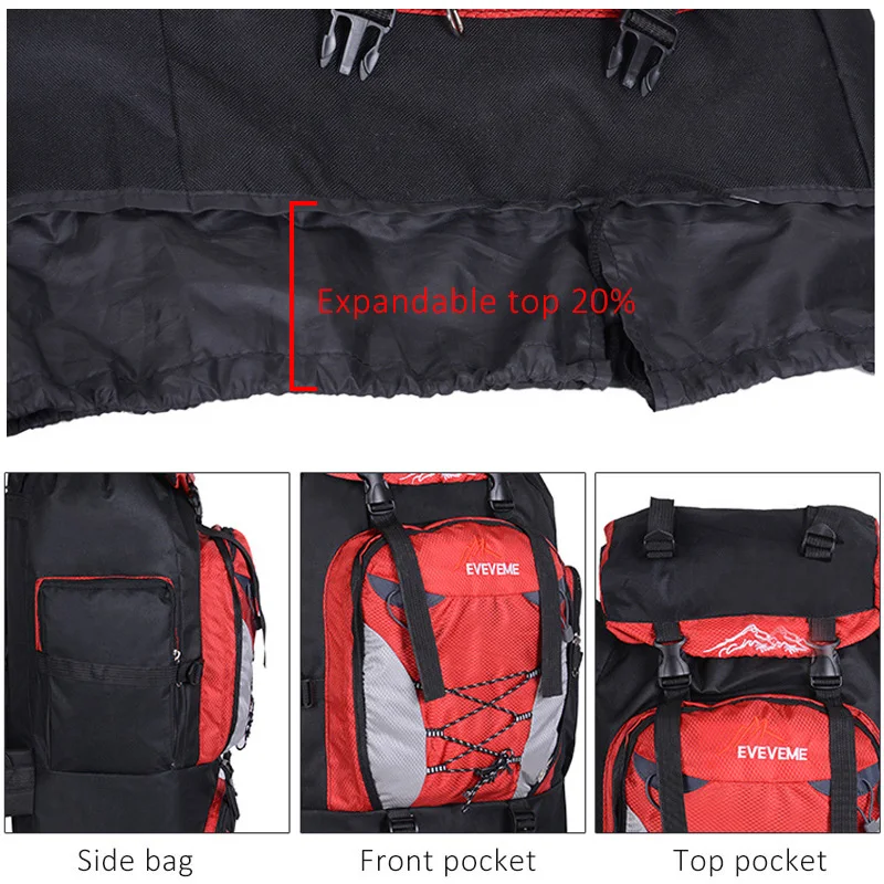 

Hot 80L Men's Waterproof Climbing Hiking Backpack Camping Mountaineering Backpack Sport Outdoor Bike Bag Climbing Rucksack
