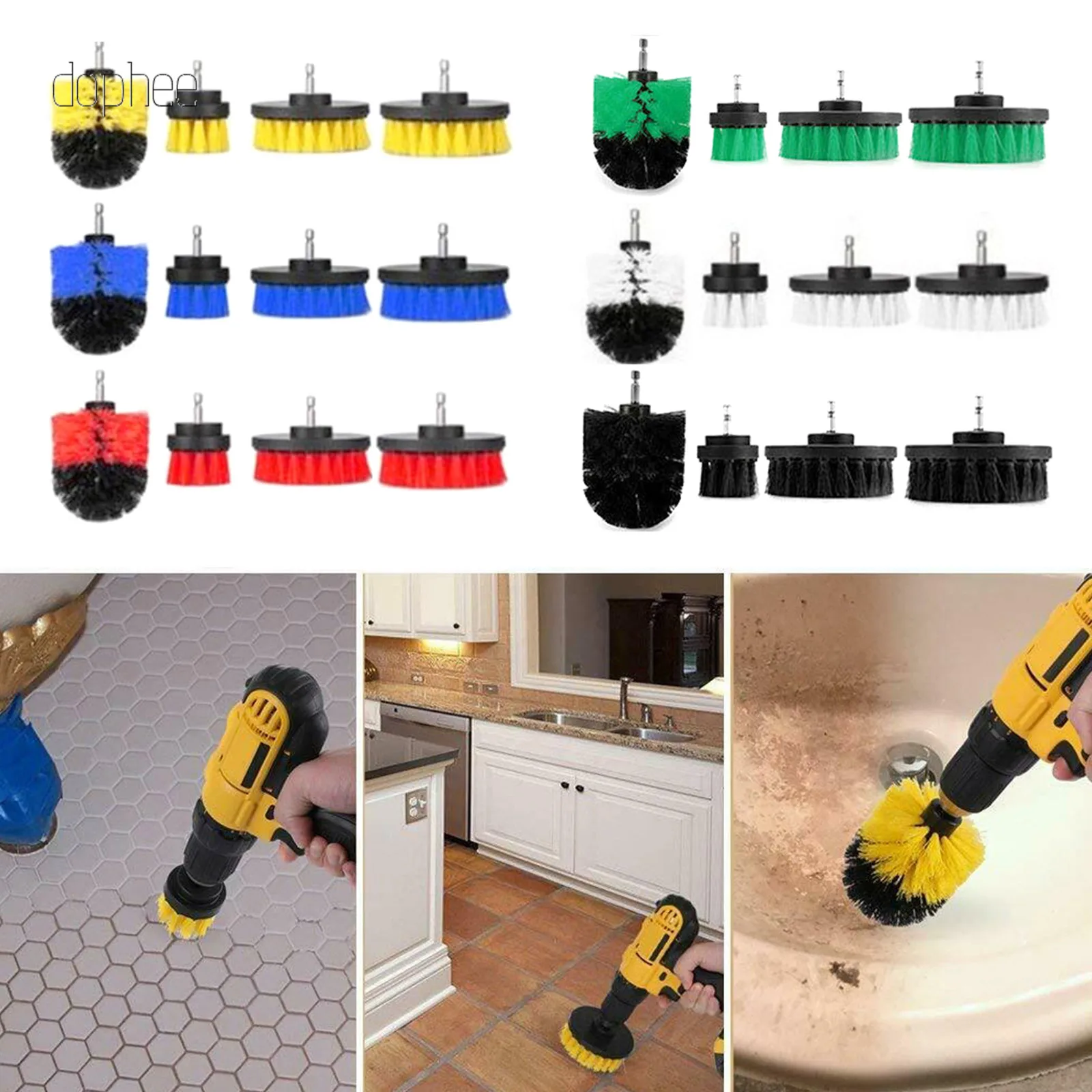 Щетка-дрель dophee мощная щетка-скребок для чистки поверхностей в ванной на кухне