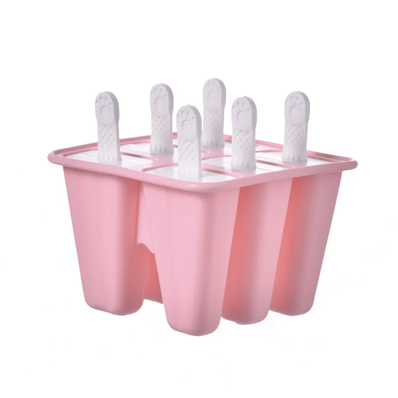 6PCS Силиконовая форма для льда, домашнее креативное мороженое эскимо, летняя форма, сделай сам, Формочки Для Мороженного «фруктовый лед», пищевой полипропилен h2 - Цвет: 6PCS