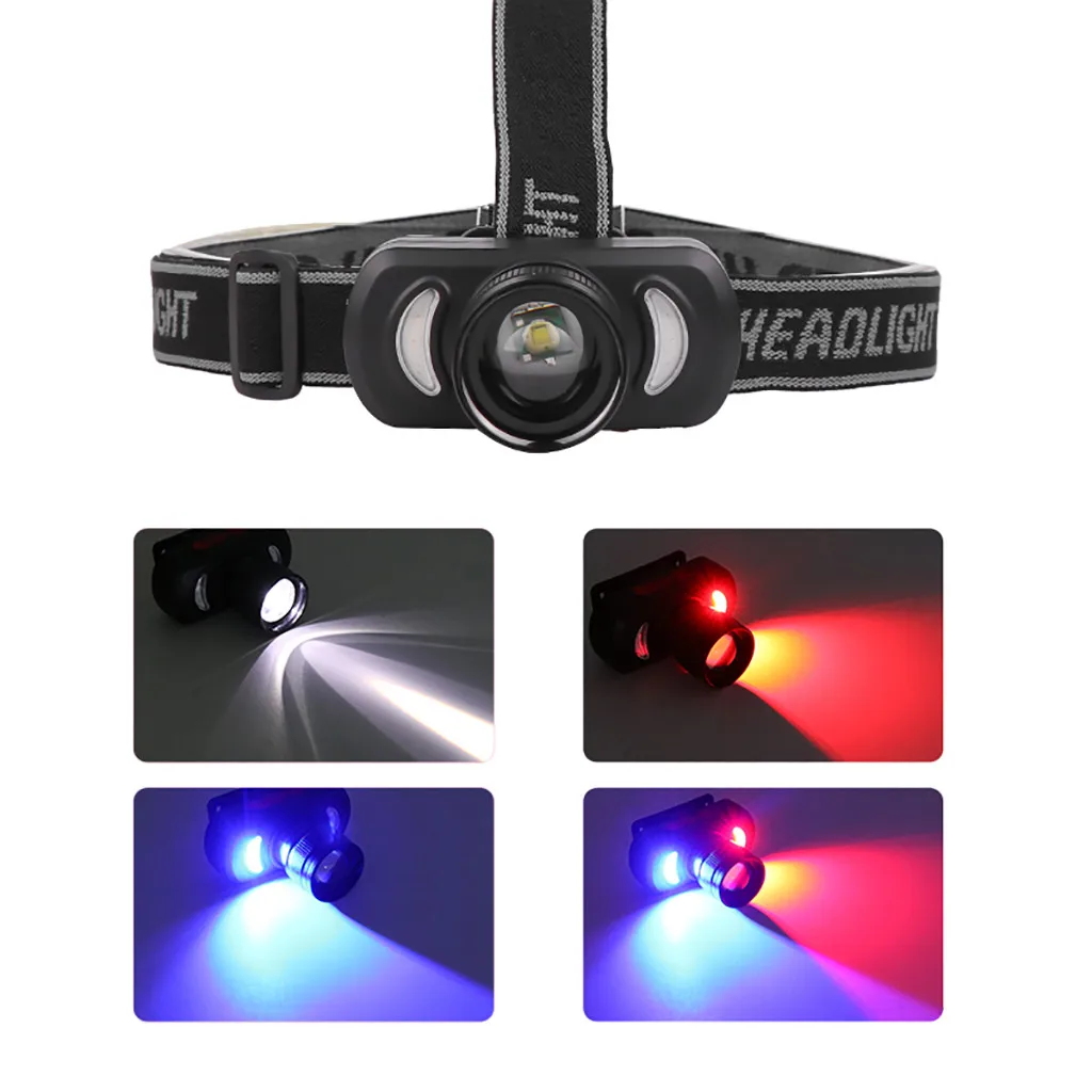 Светодиодный налобный фонарь XPE водонепроницаемый + красный синий | Освещение