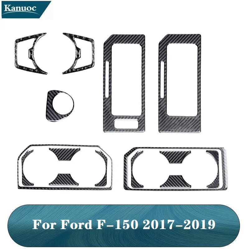 

Carbon Fiber Black Stickers Car Interior Decorative Accessories For Ford F-150 2017 2018 2019 Full Set of Various Parts
