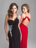 free shipping 2018 new design elegant custom one shoulder formal long crystal mermaid sexy party gown bridesmaid dresses