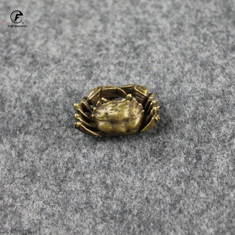 Античная бронзовая мини статуя краба чайные животные для украшения Чистая