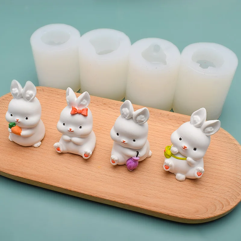 

1Pc Lovely Easter Rabbit Bunny Soap Candle Mold Silicone Mold Aroma Gypsum Plaster Resin Mould DIY Handmade Crafts Molds