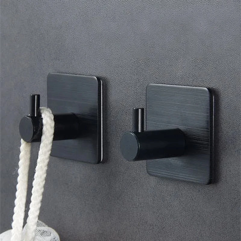 

Aluminum Alloy Black Robe Hook Wall Hook Towel Hook For Bathroom Coat Self Adhesive Rustproof Hook Hanger For Kitchen Hardware