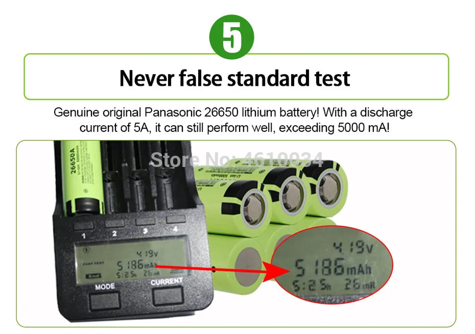 100% Оригинальные Литий ионные аккумуляторные батареи Panasonic 26650A 3 7 в 5000 мАч высокой