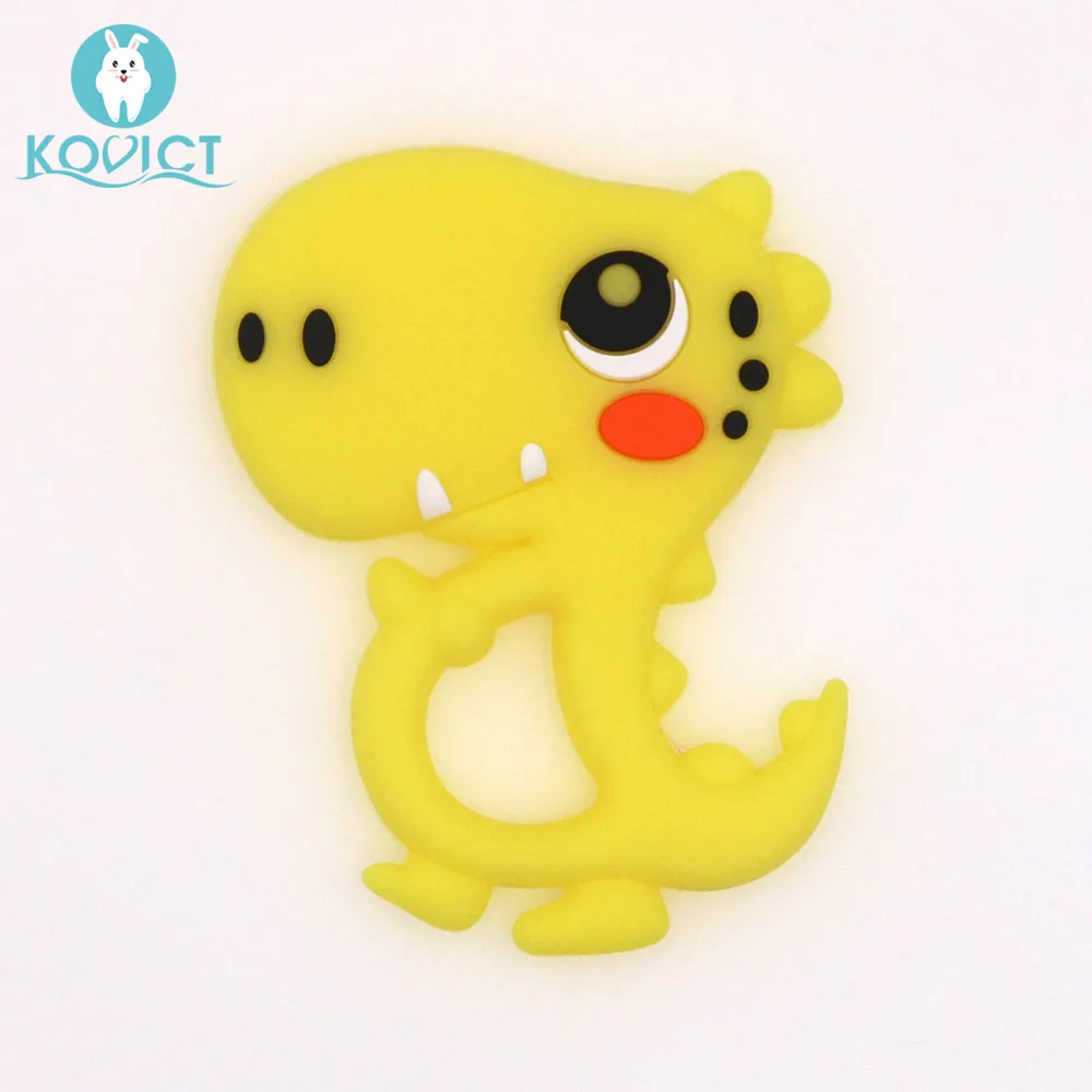 05 Yellow Kovict BPA бесплатно 1 шт. Динозавр Детский Силиконовый грызунок милые Прорезыватели для зубов жевательные в форме животных Товары для малышей подарок для кормления - Цвет: 05 Yellow