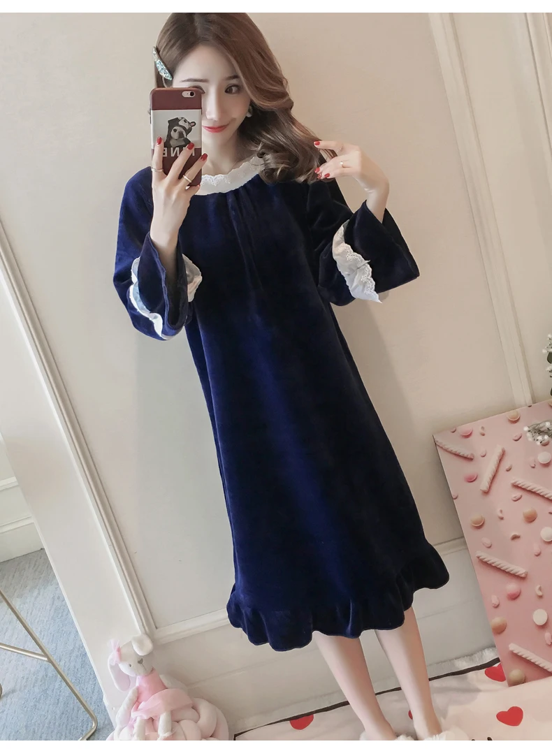 Зимняя женская ночная рубашка утепленная фланелевая Домашняя одежда с капюшоном