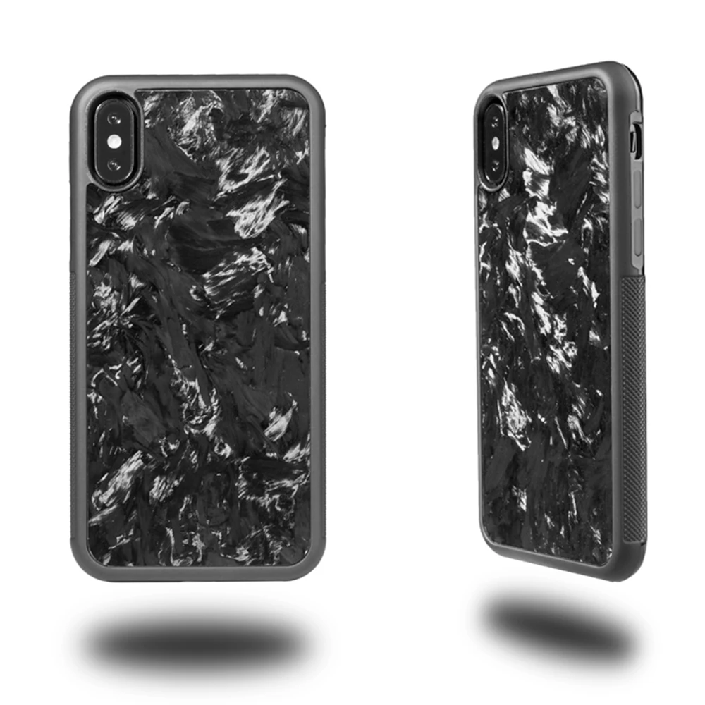 Роскошный кованый чехол из углеродного волокна для iPhone X XS нескользящий Мягкий