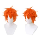 Haikyuu! Аниме парик Hinata Syouyou, короткие оранжевые пушистые Многослойные Косплей волосы, термостойкий синтетический волоконный парик + бесплатная шапочка для парика