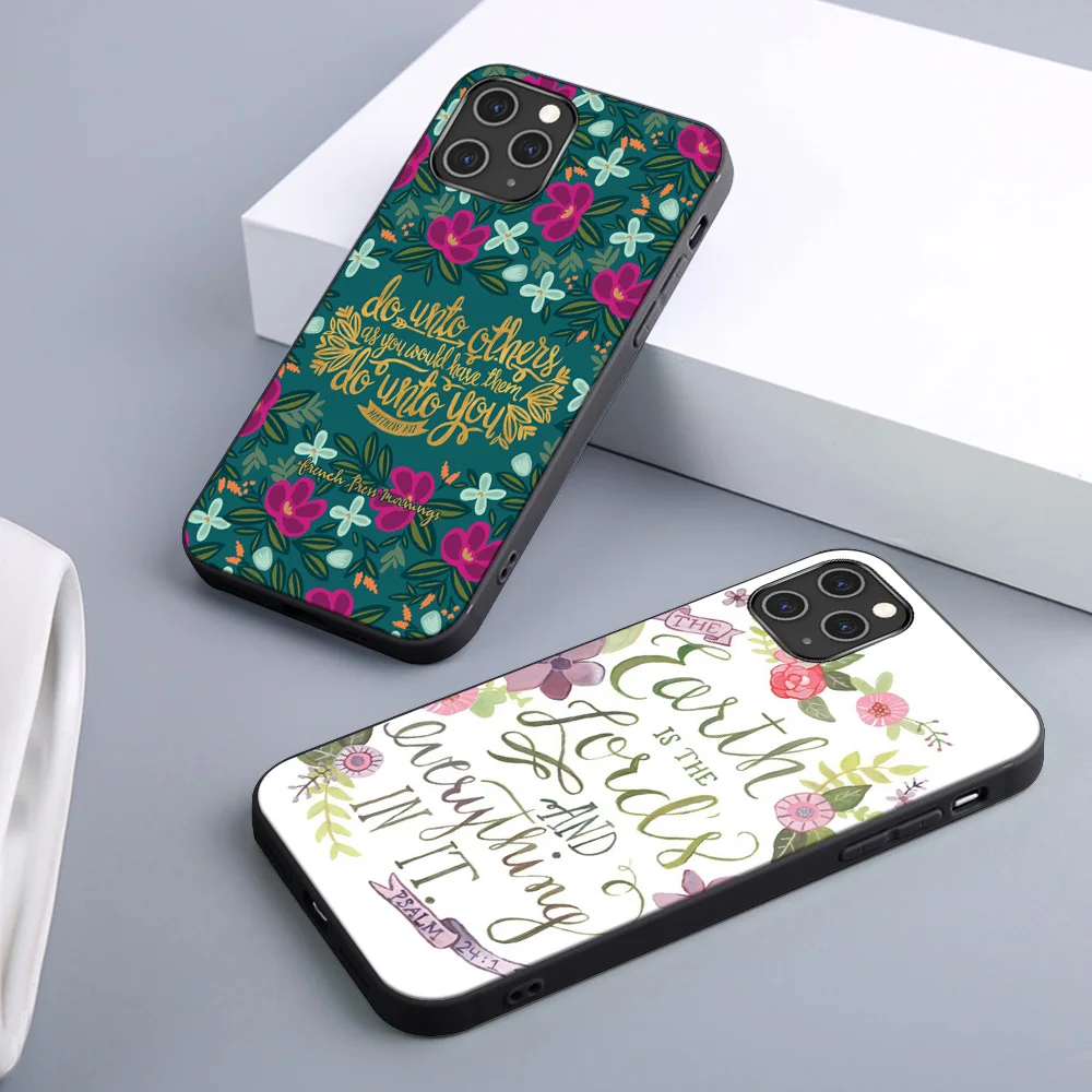 

Beautiful Pattern Text Phone Case for IPhone 12 13 Pro Max 11 X XS XR XS MAX 8 8Plus 7 7Plus 6 6S Plus Soft Silicone Black Case